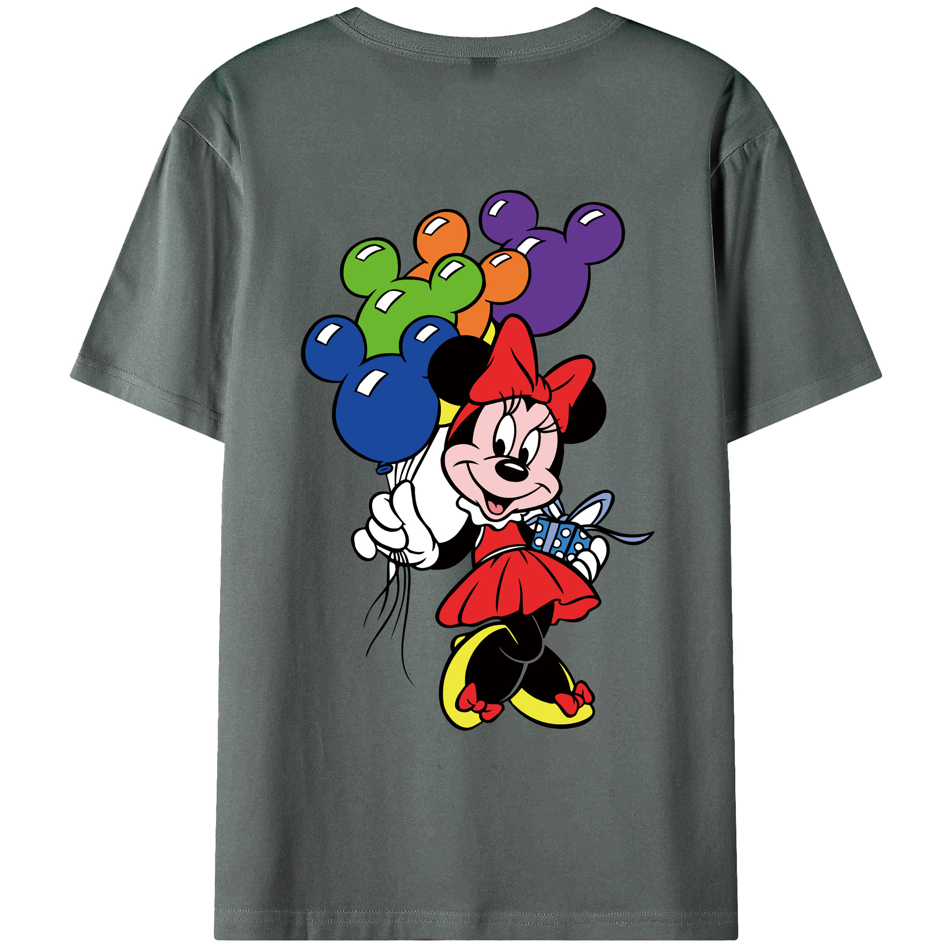ミッキーマウス Mickey Mouse 綿100％ メンズ半袖Tシャツ（バックプリント） 通気性